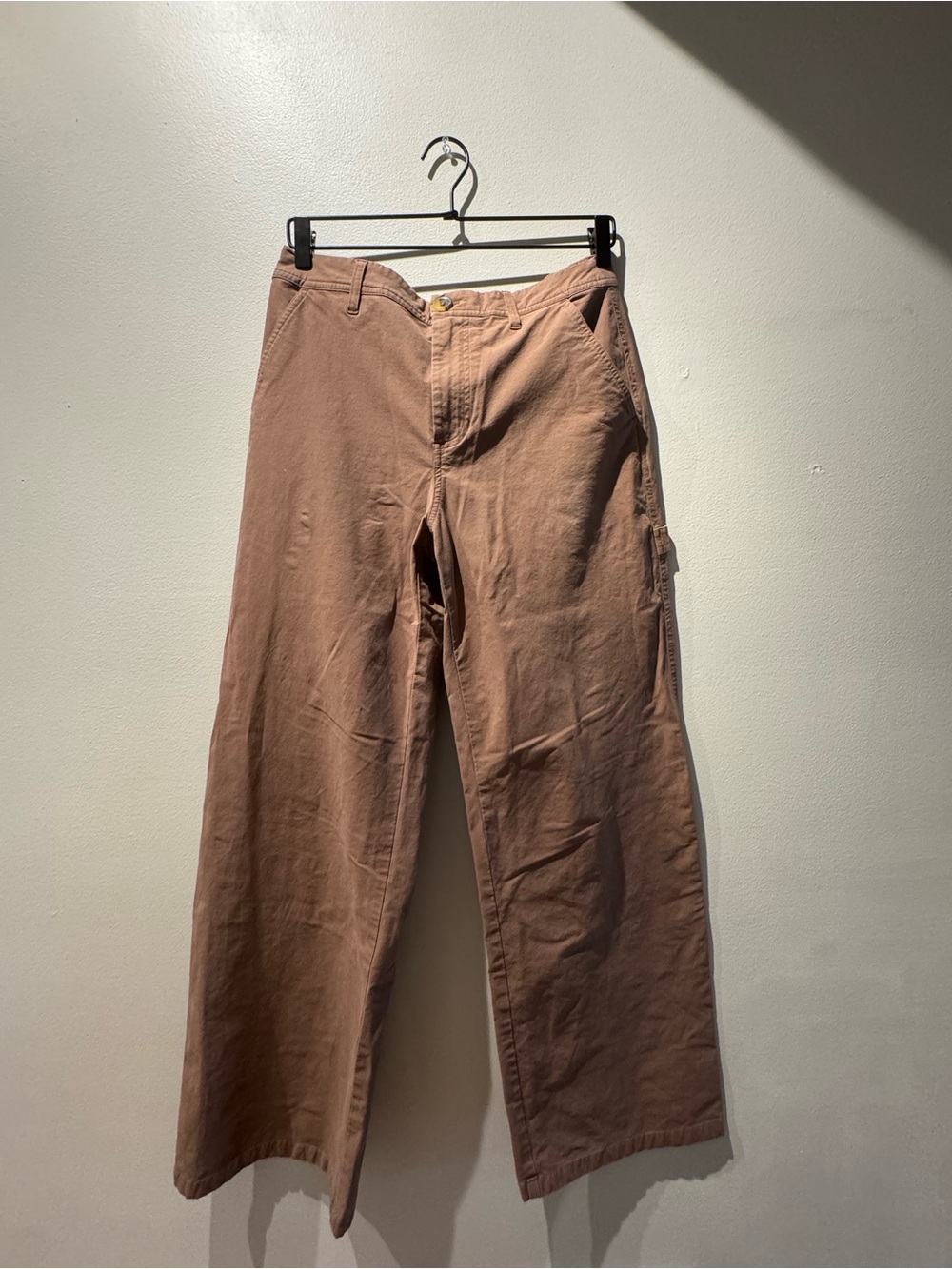 Men's Wide-Leg Cotton Pants in Dusty Brown